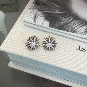 David Yurman Silver Starburst Diamond Pavé Stud Earrings